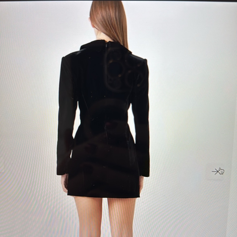 NWT Black Velvet Mini Dress - Picture 8 of 9